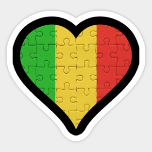 Malian Jigsaw Puzzle Heart Design - Gift for Malian With Mali Roots Sticker